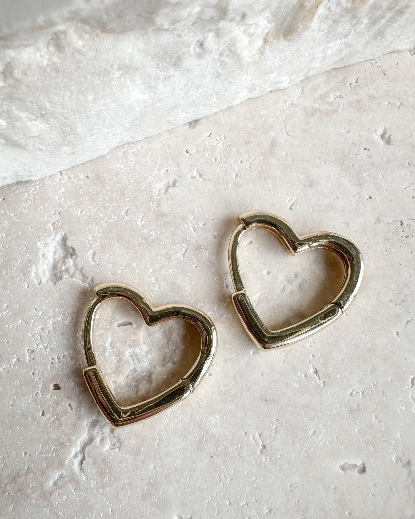 Elodie Heart Hoops | Gold Plated Heart Huggies
