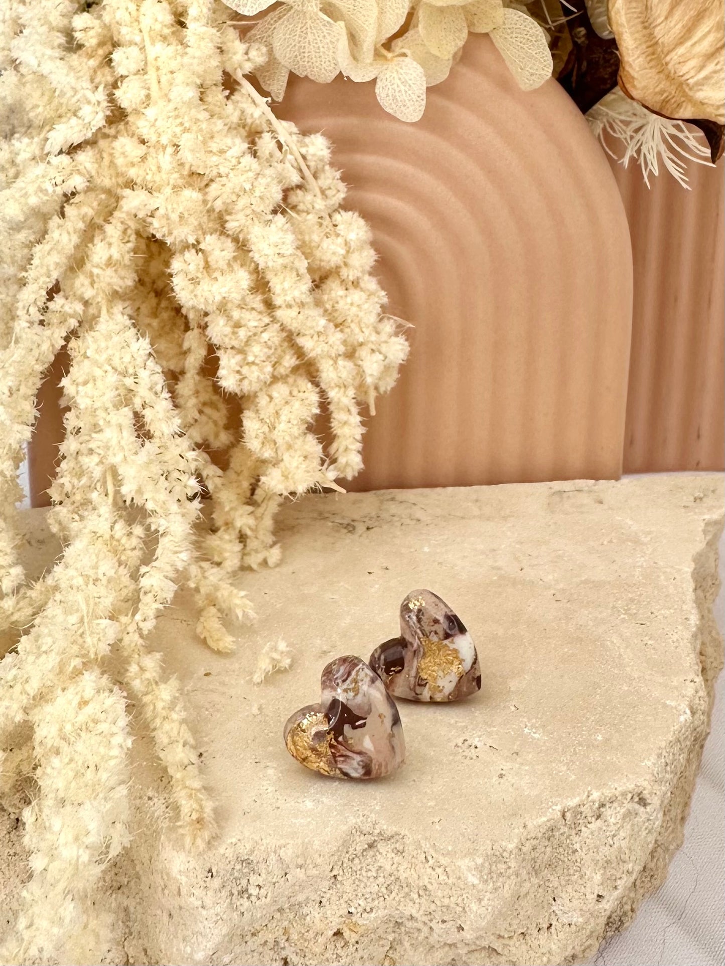 Sweetheart Studs - Brown