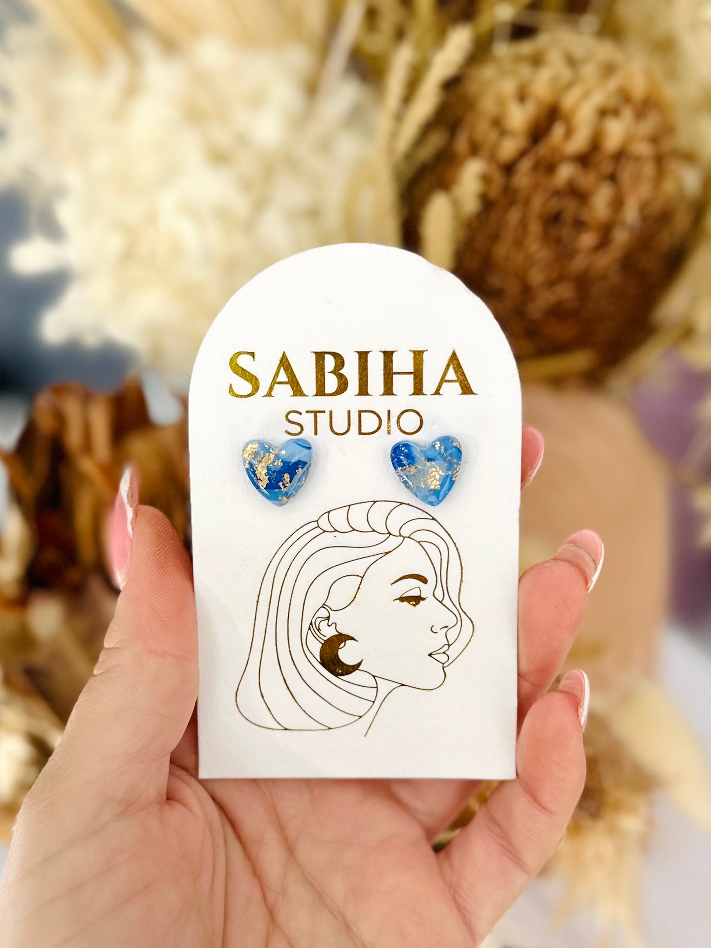 Sweetheart Studs - Blue