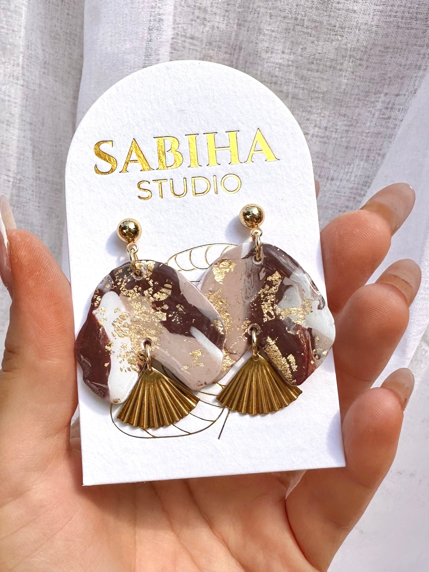 Cashmere Earrings - Tan