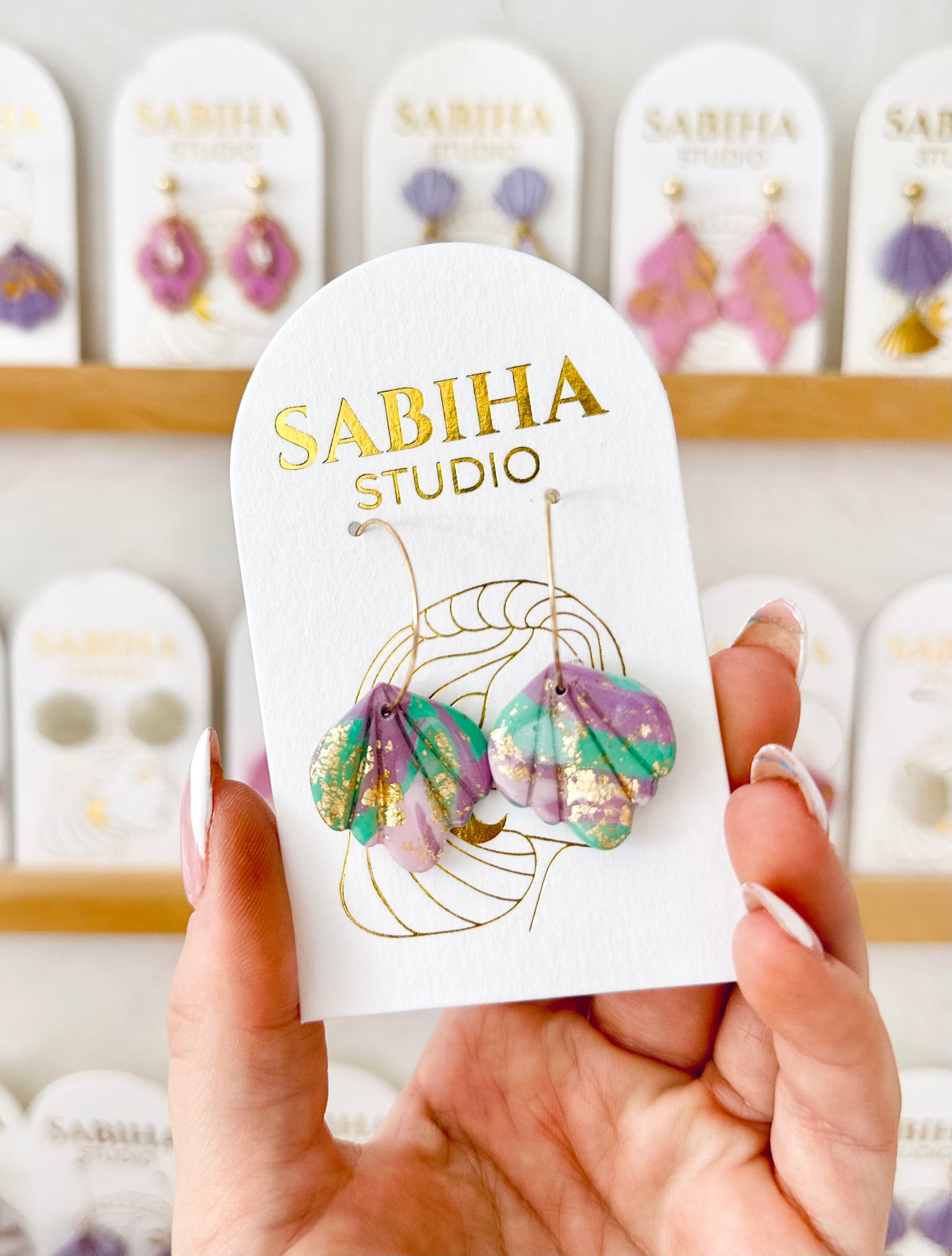 Island Time Hoops - Lilac/Teal