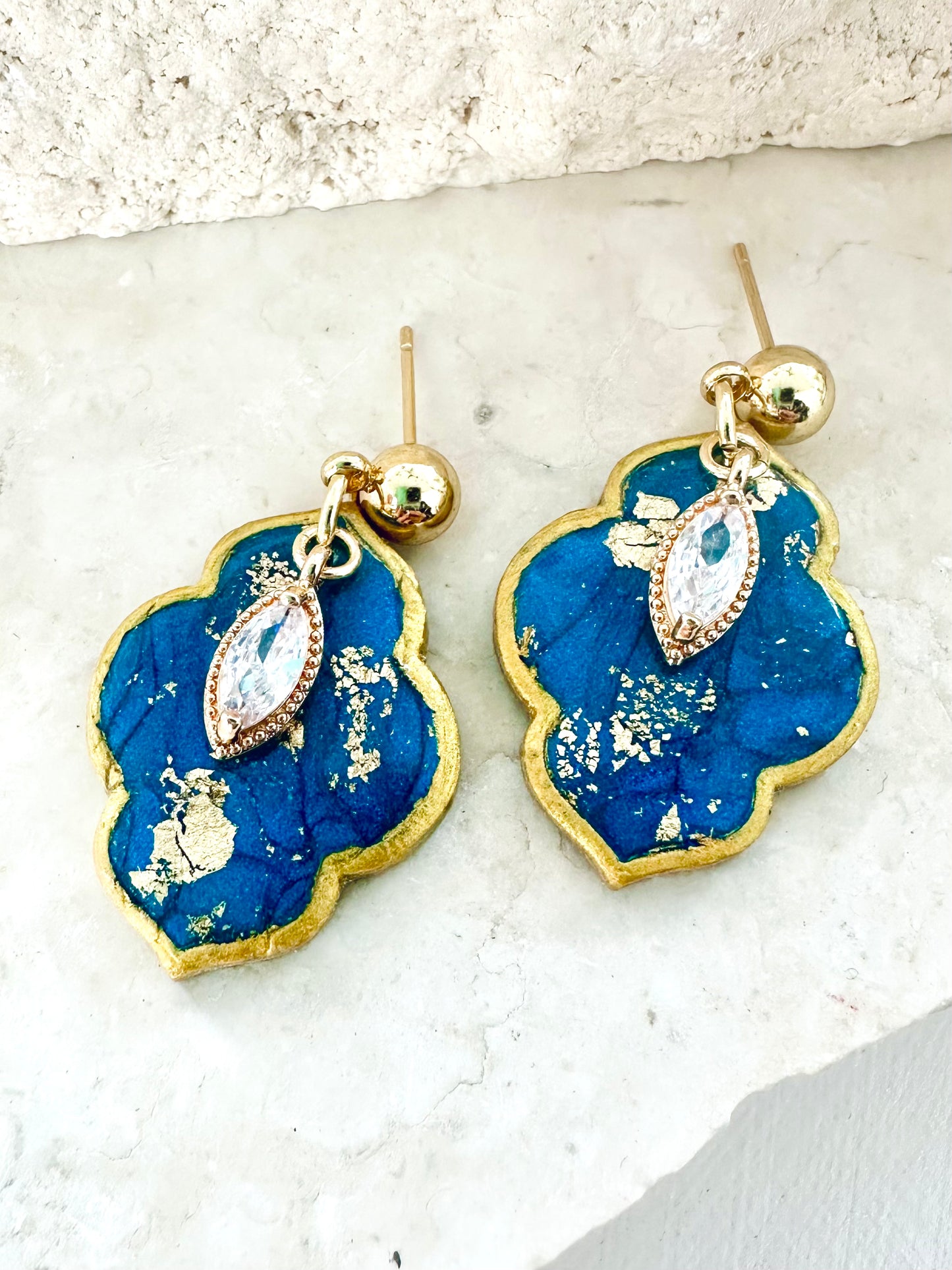 Sirocco Earrings - Peacock Blue