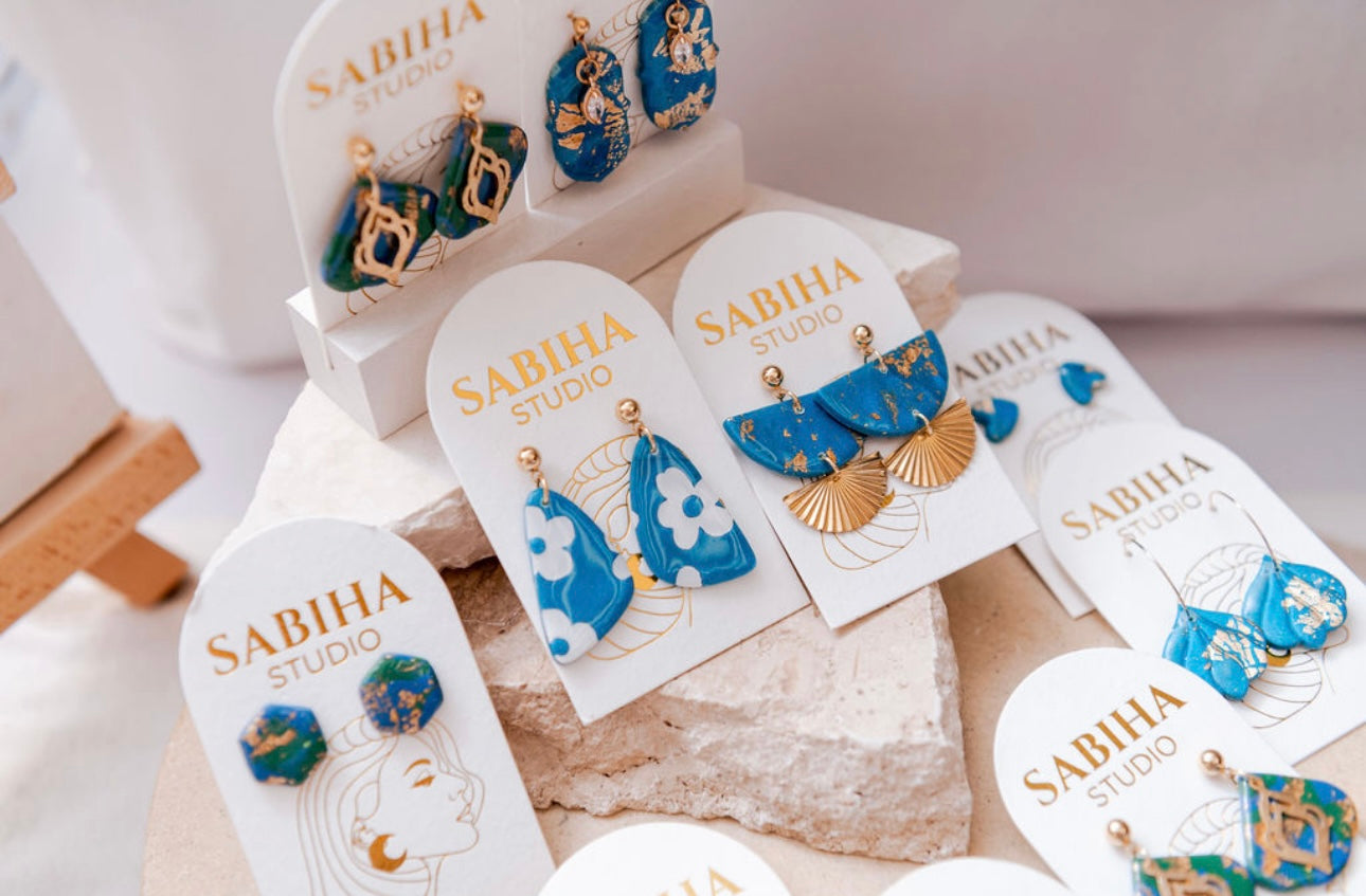 Empress Earrings - Peacock Blue