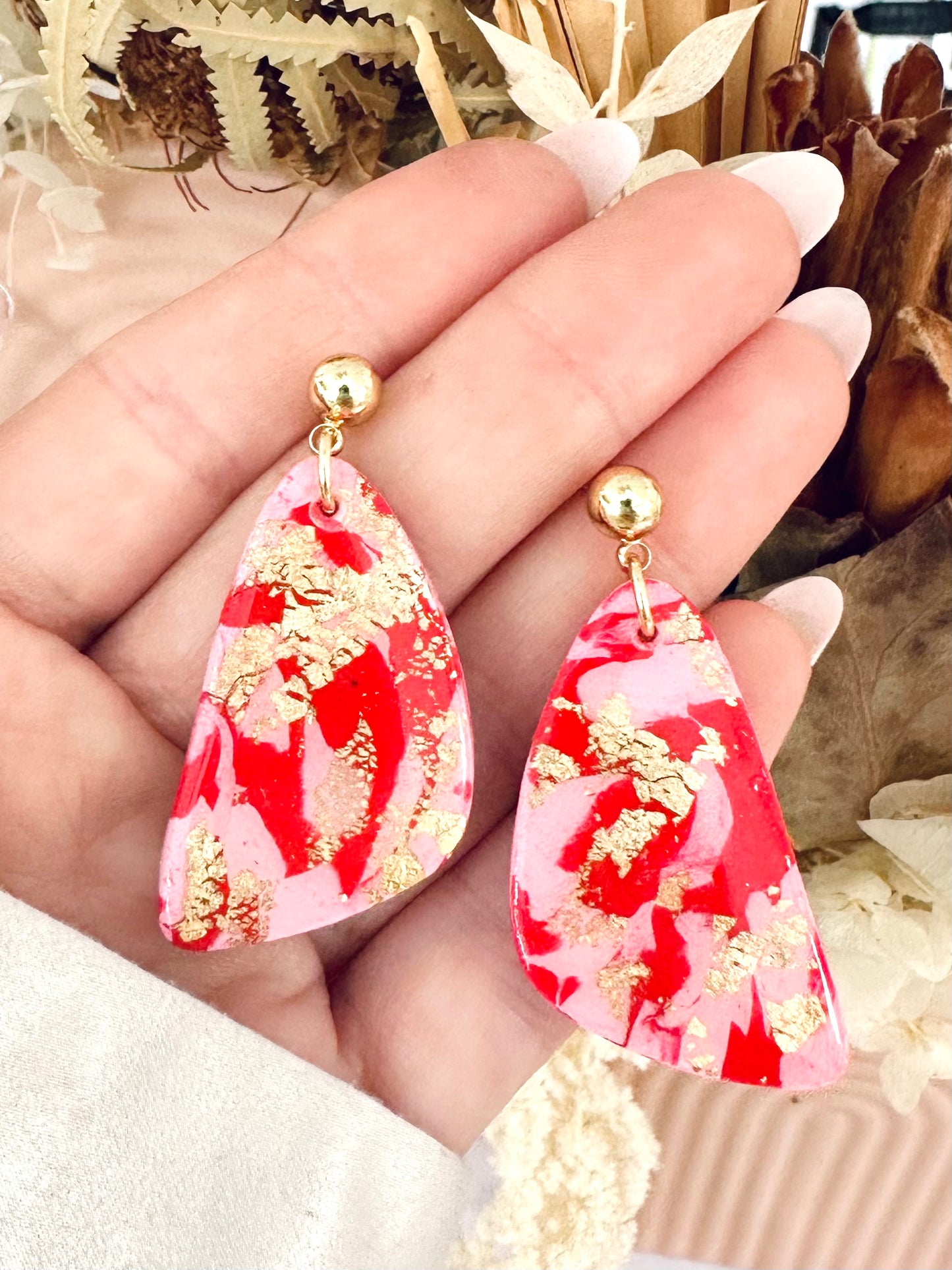 Hot and Unbothered Earrings - Pink/Red