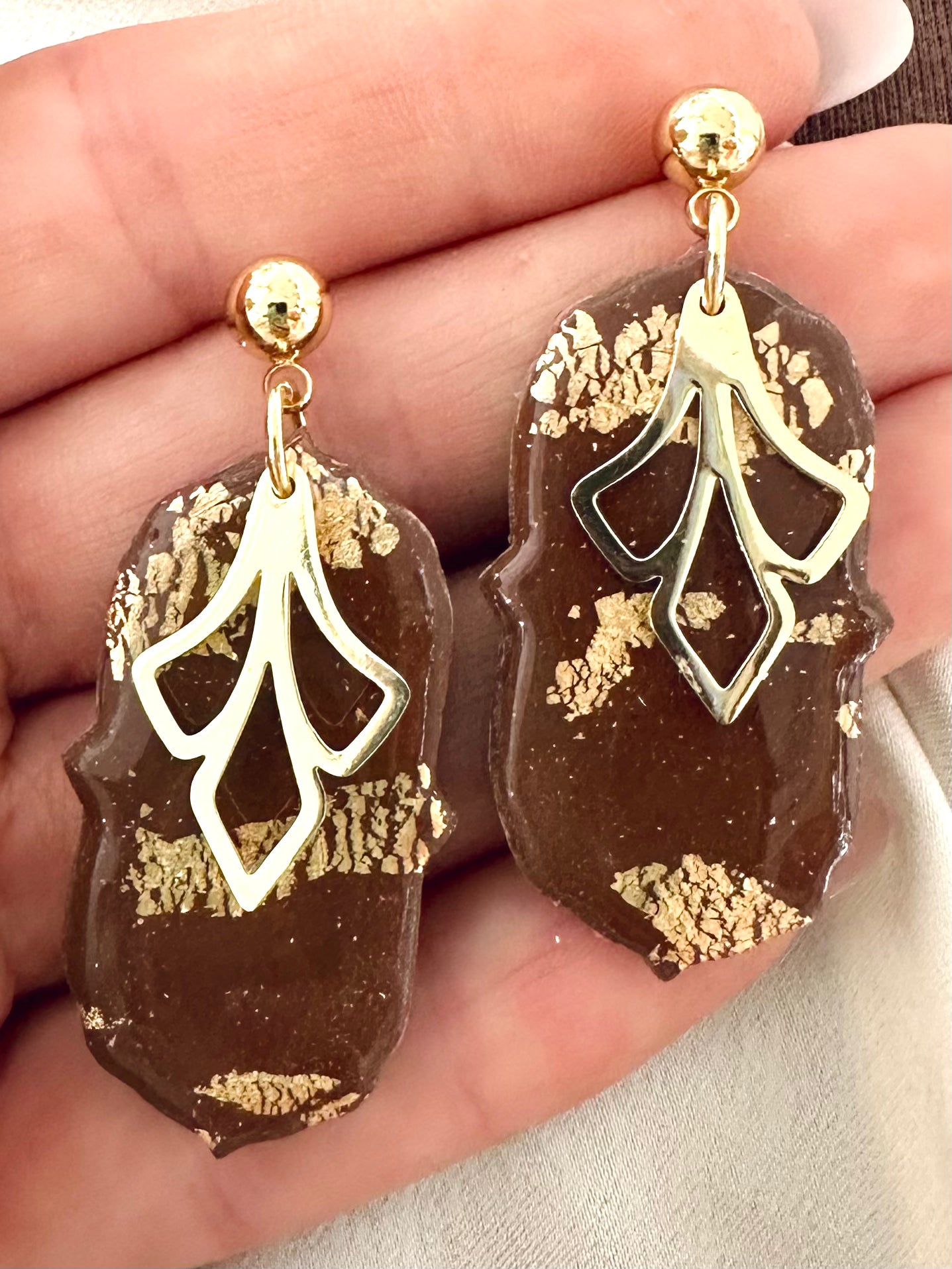 Jasmine Earrings - Brown