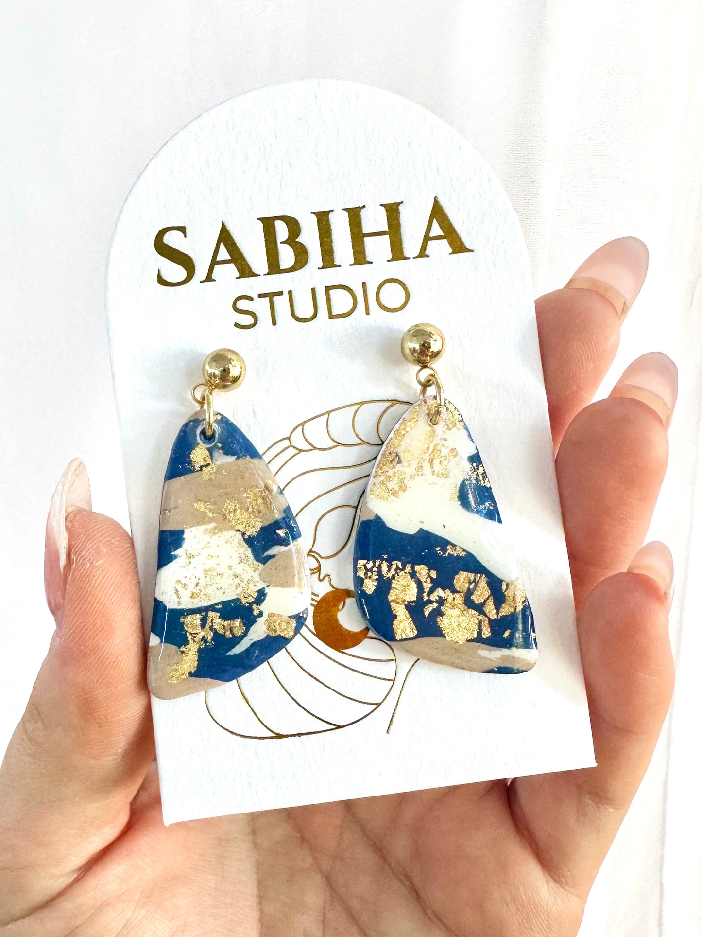 Hot and Unbothered Earrings - Navy