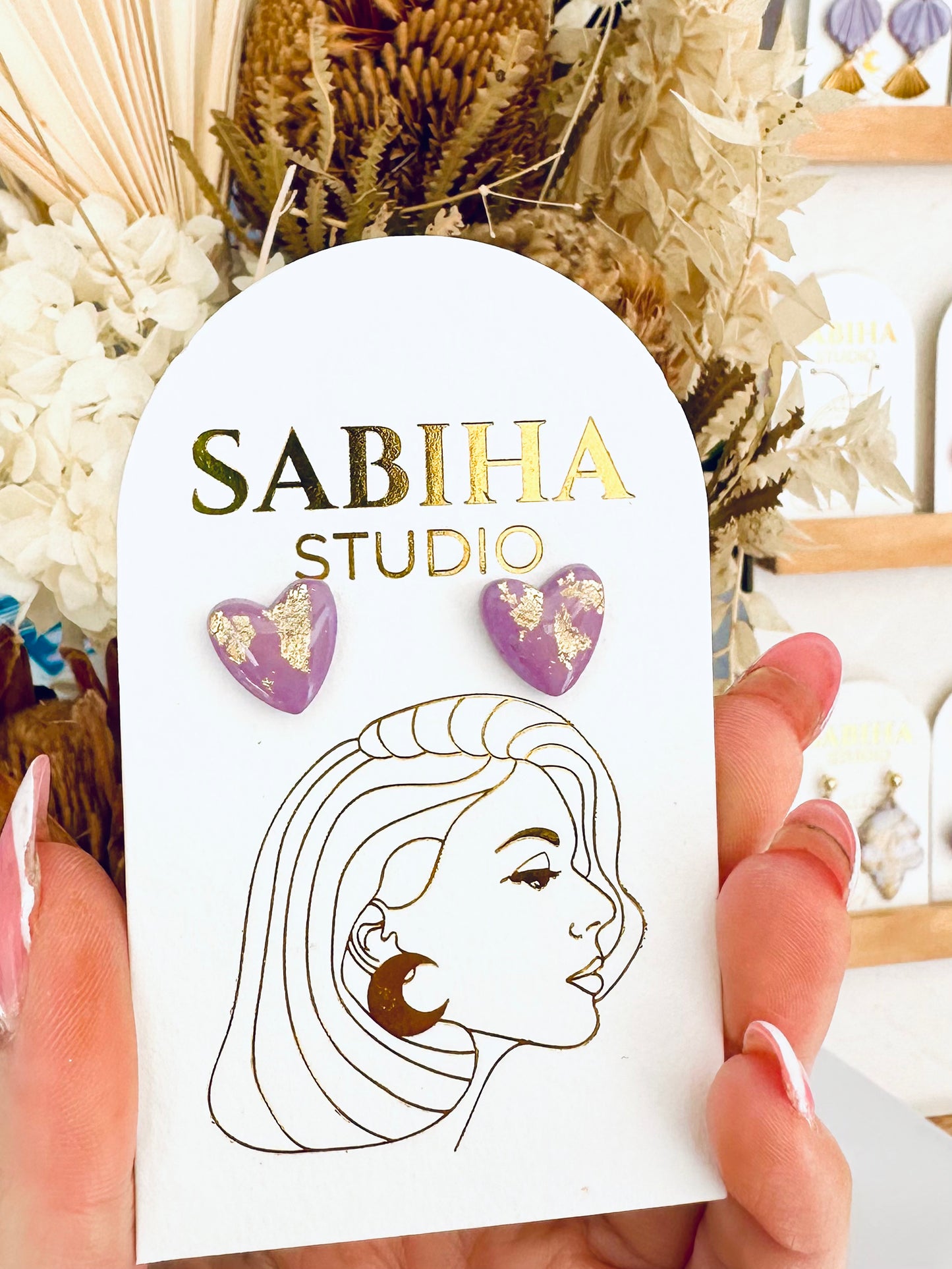 Sweetheart Studs - Lilac