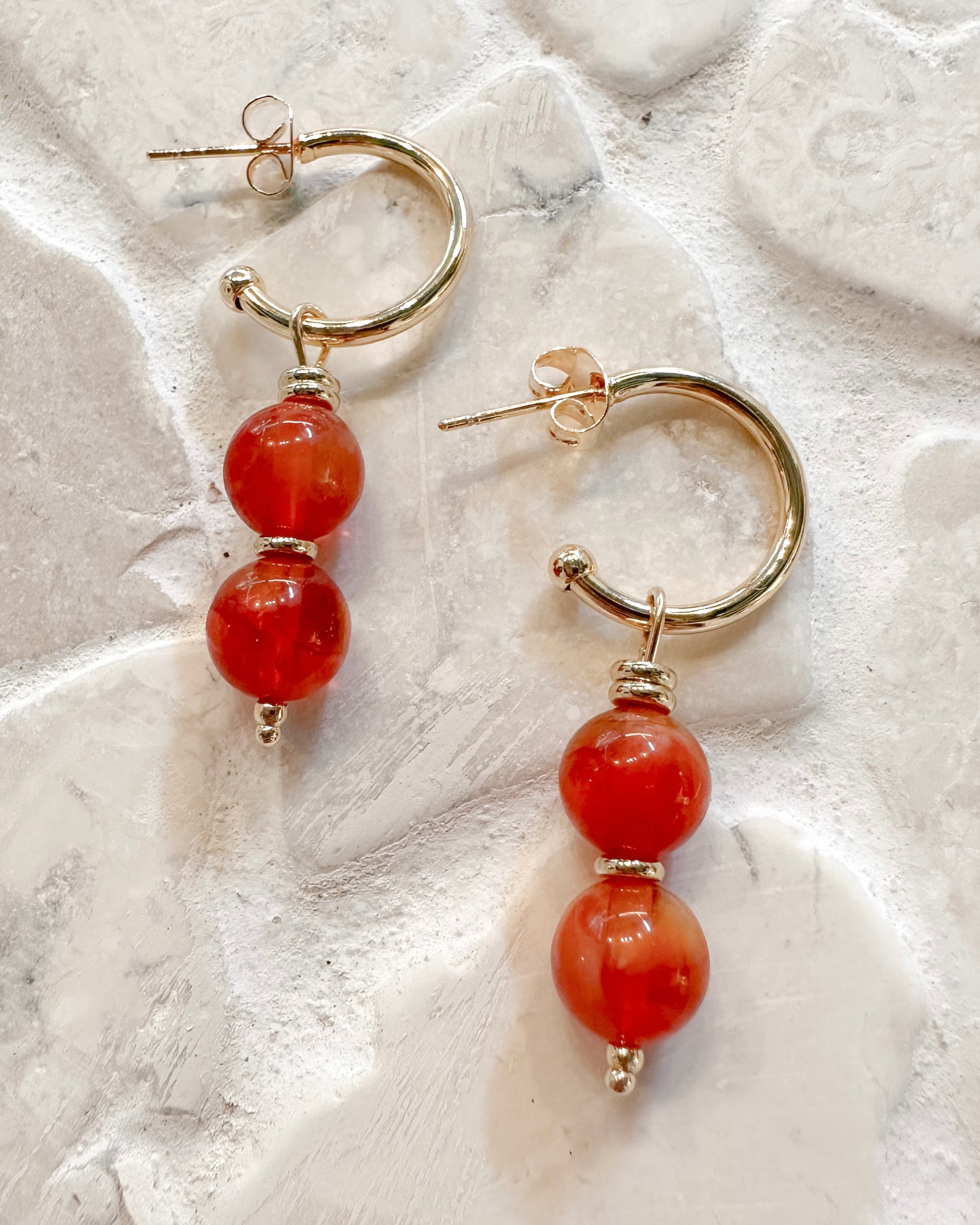 Gemini Earrings • Carnelian