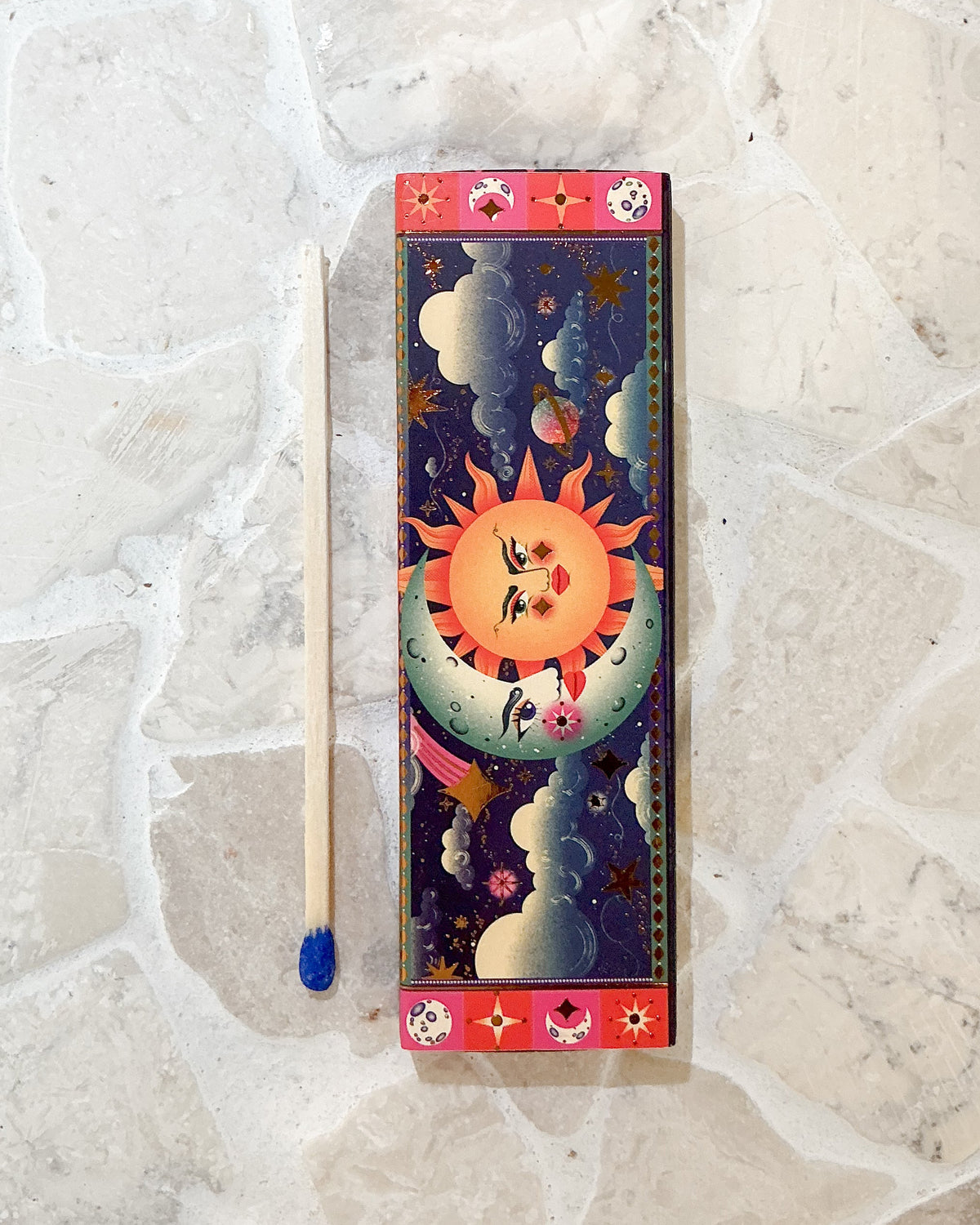 Celestial Sun & Moon | Decorative Matchbox
