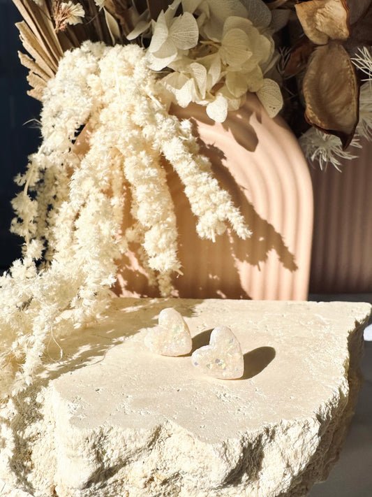 Sweetheart Studs - Opal