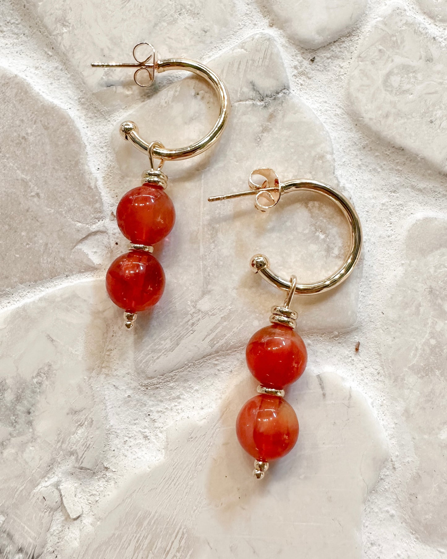 Gemini Earrings • Carnelian