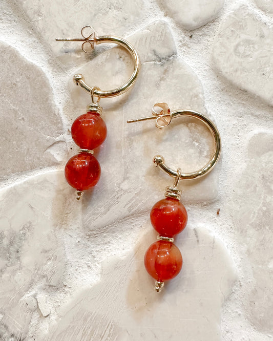 Gemini Earrings • Carnelian