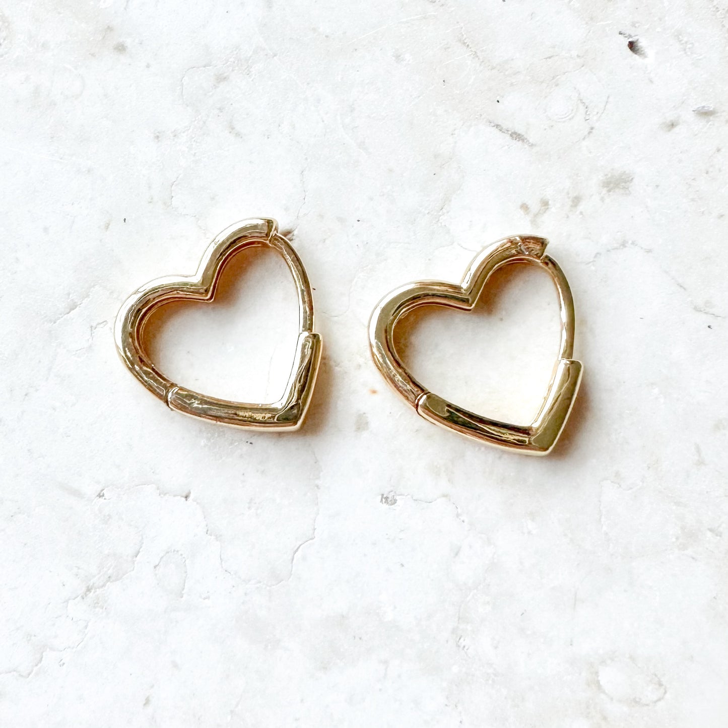 Elodie Heart Hoops | Gold Plated Heart Huggies