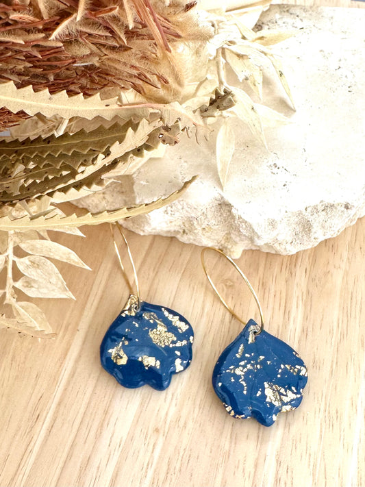 Fleur Hoops - Navy
