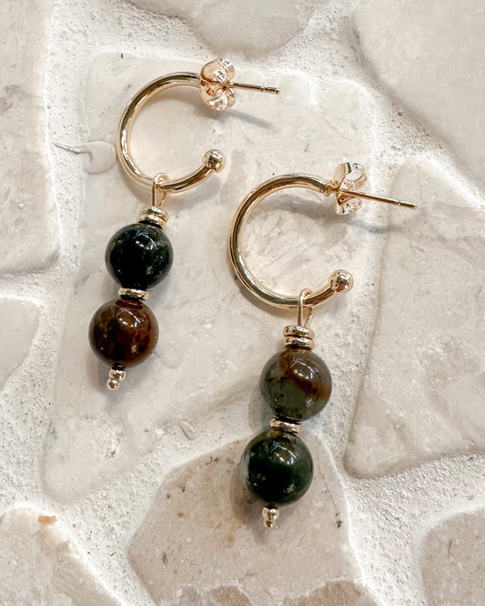 Gemini Earrings • Indian Agate