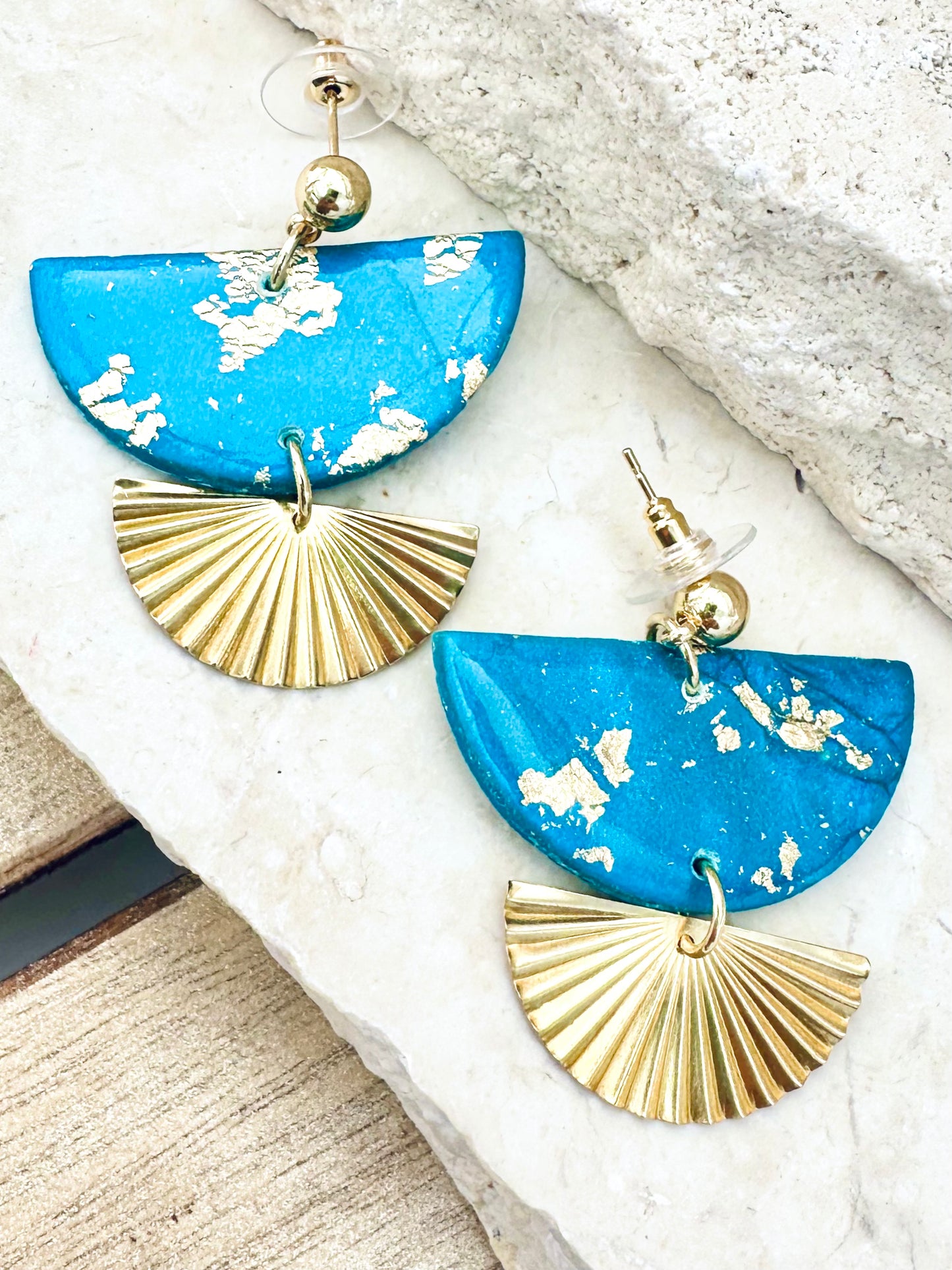 Empress Earrings - Peacock Blue