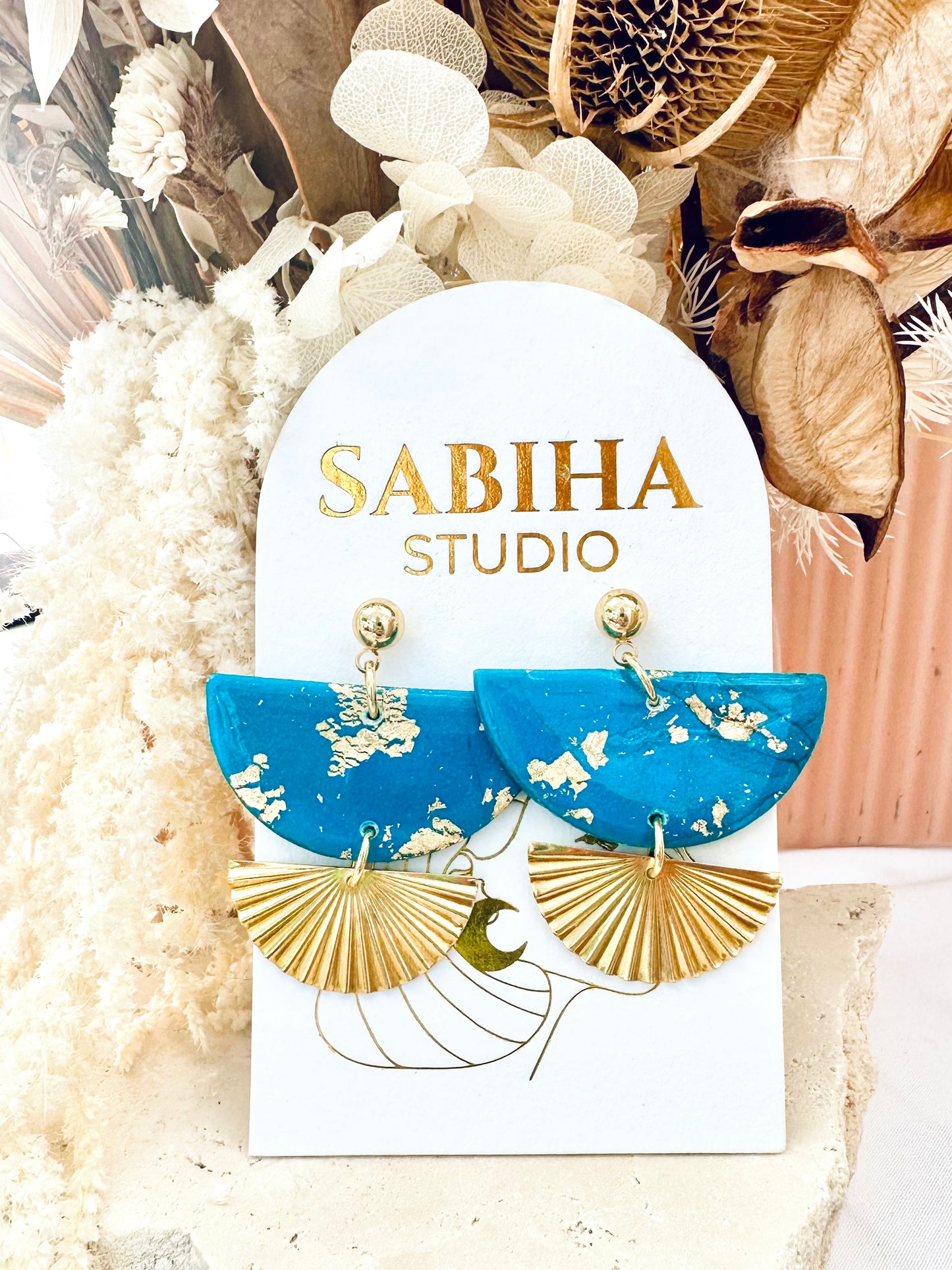 Empress Earrings - Peacock Blue