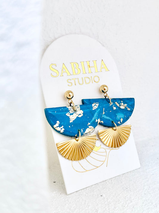 Empress Earrings - Peacock Blue