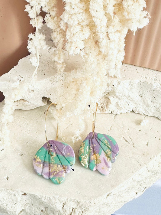 Island Time Hoops - Lilac/Teal