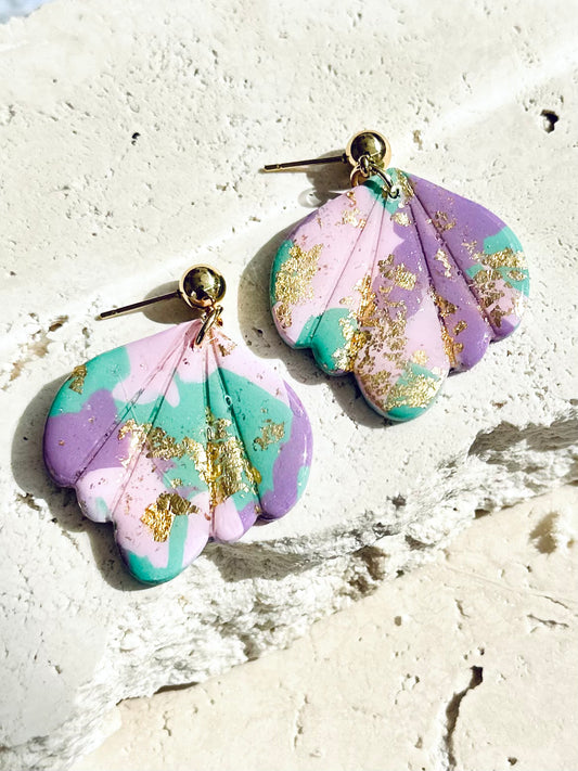 Serena Earrings - Lilac/Teal