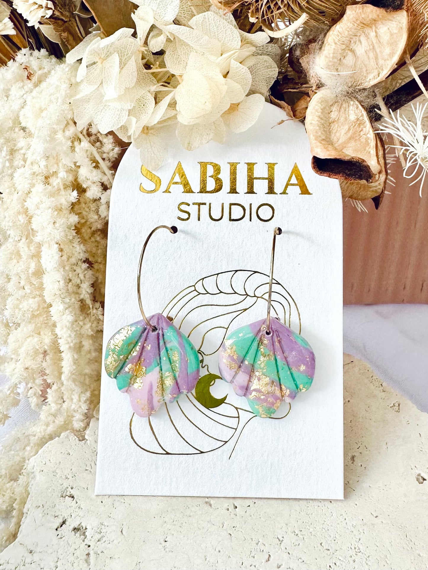 Island Time Hoops - Lilac/Teal