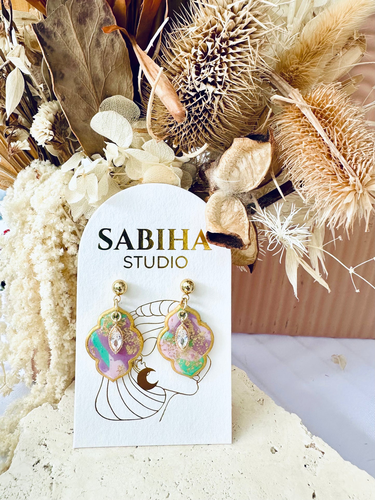 Sirocco Earrings - Pink/Teal