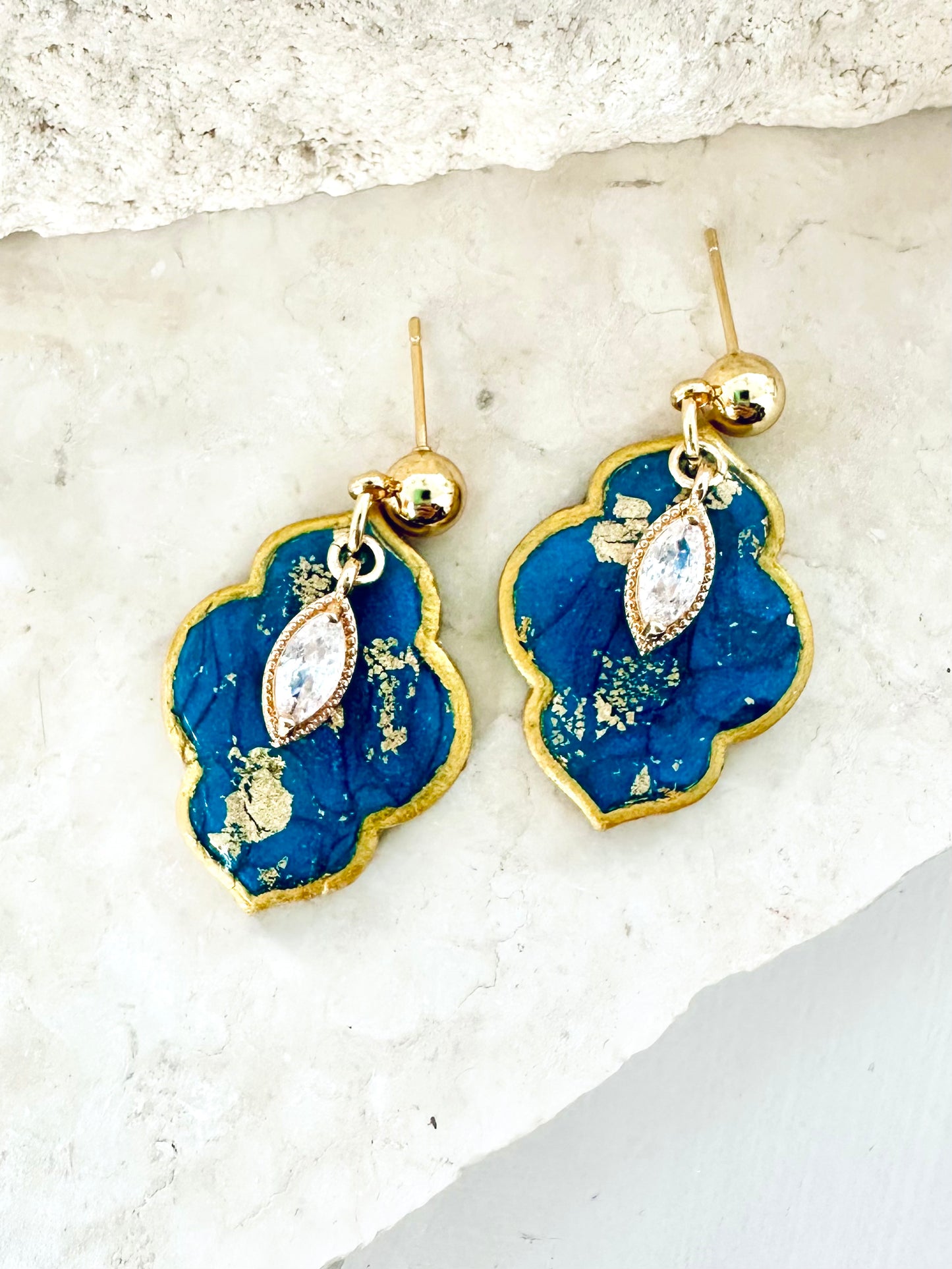 Sirocco Earrings - Peacock Blue