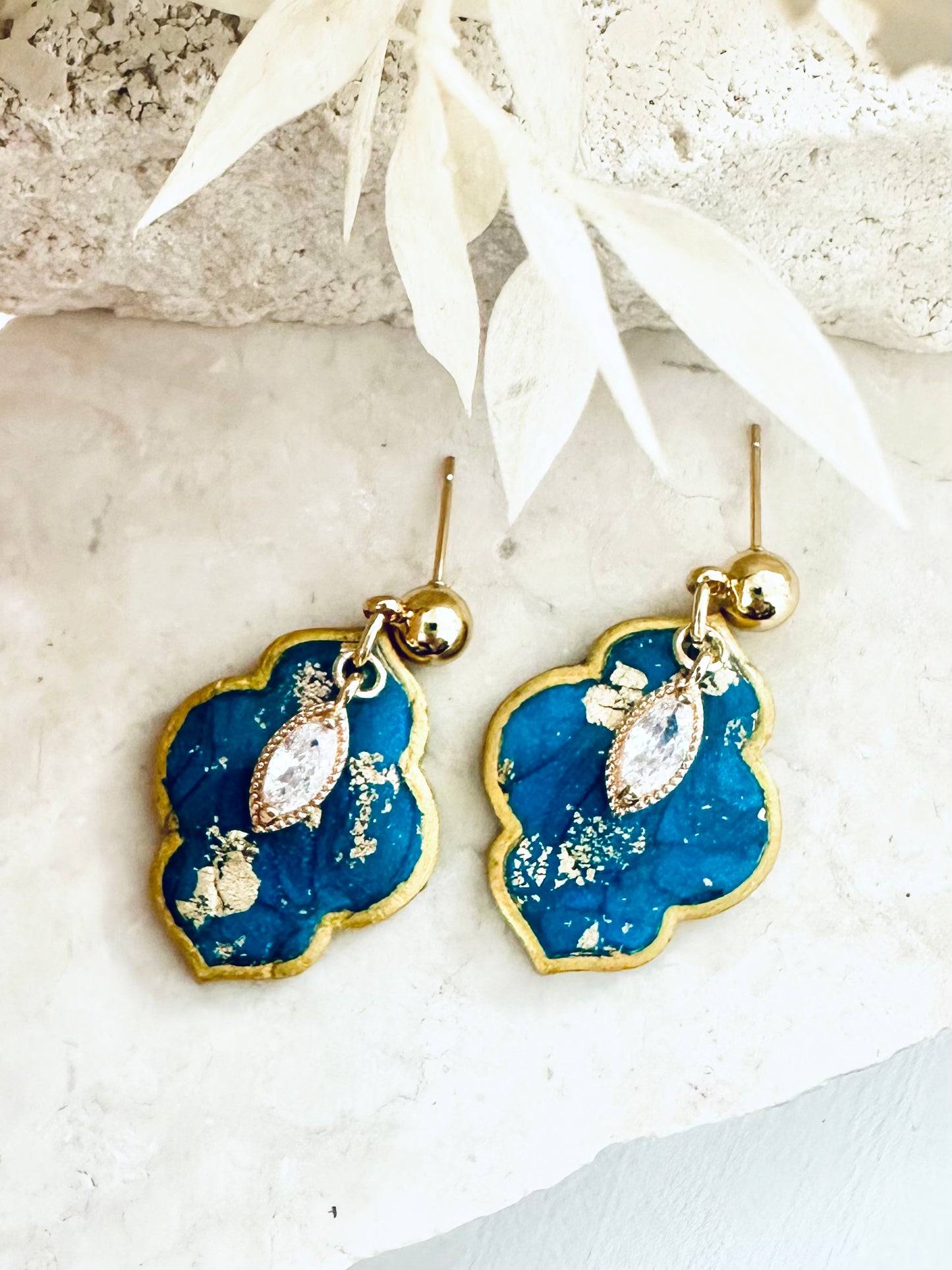 Sirocco Earrings - Peacock Blue