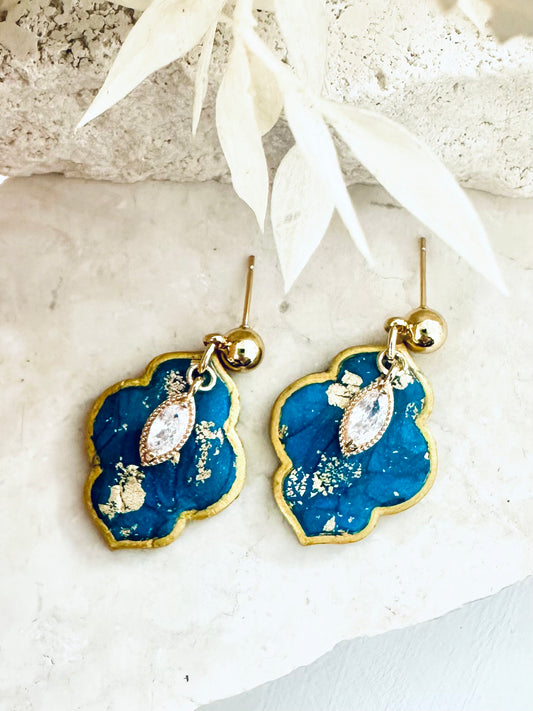 Sirocco Earrings - Peacock Blue