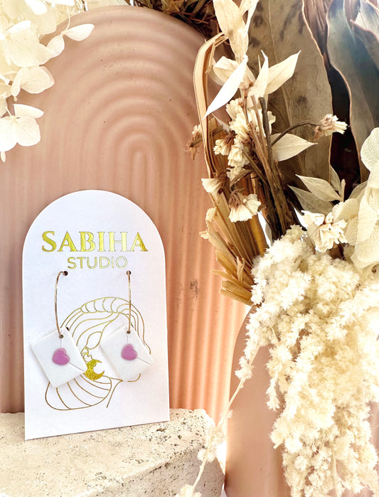 Love Letter Hoops - Pink