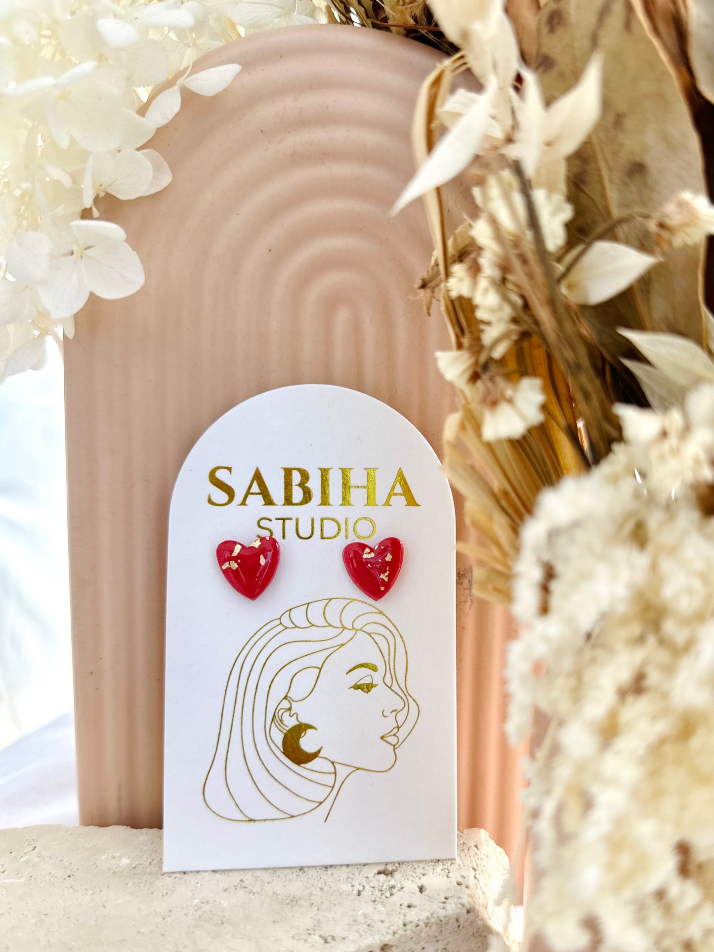 Sweetheart Studs - Red