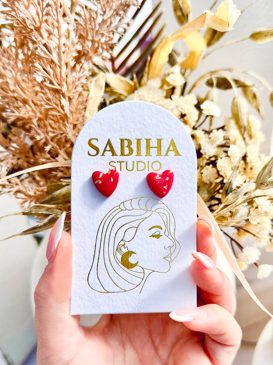 Sweetheart Studs - Red
