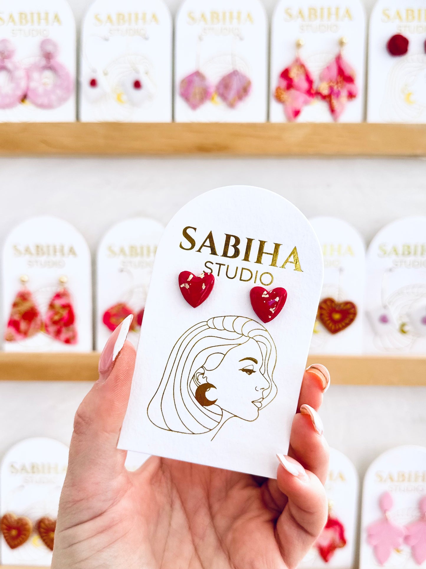 Sweetheart Studs - Red