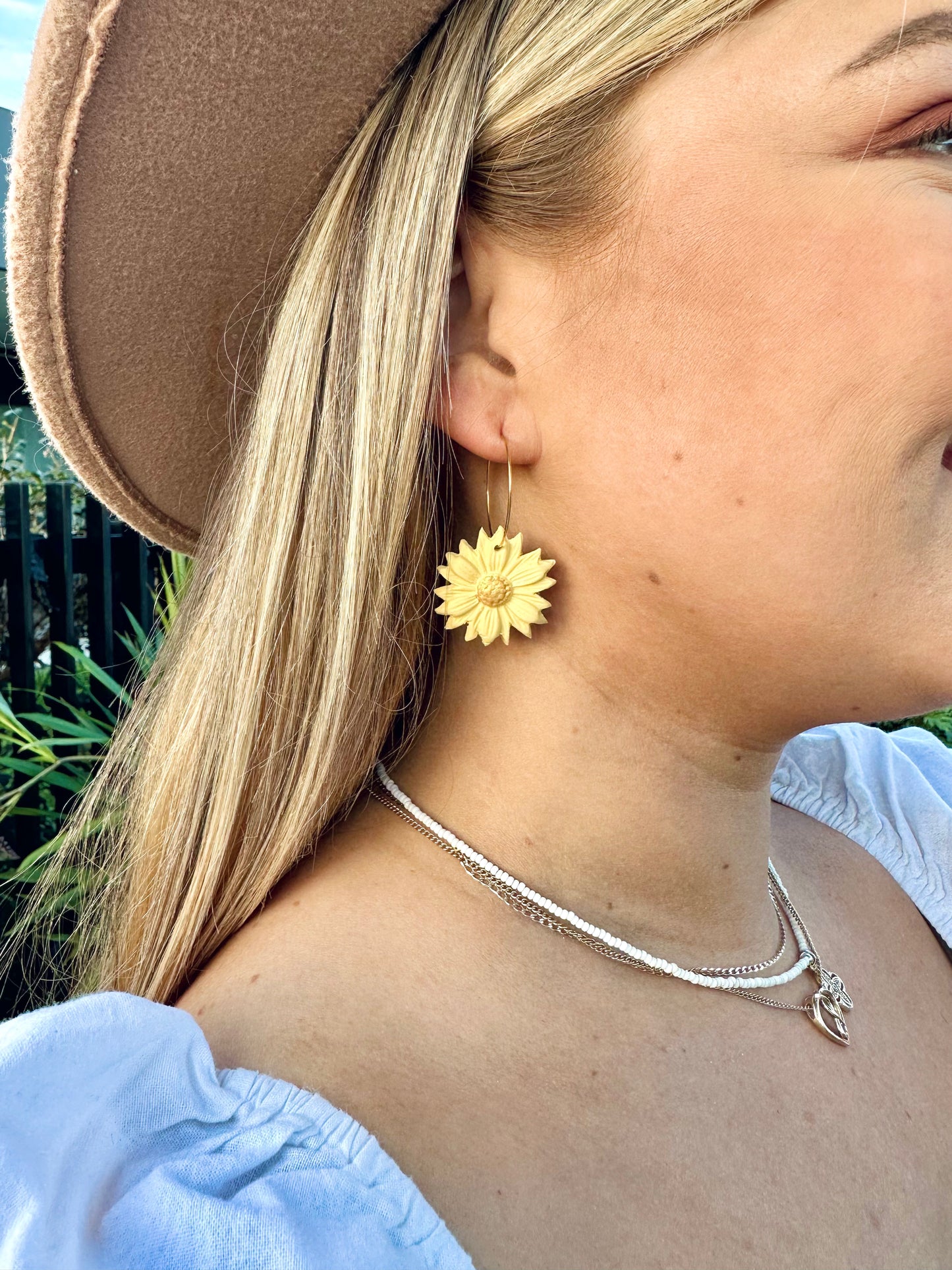 Field of Daisies Hoops - Yellow