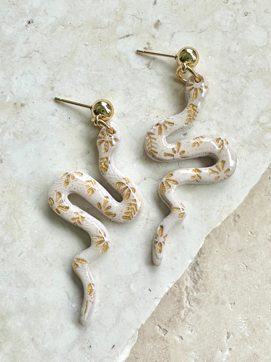 Serpentina Earrings - Ecru