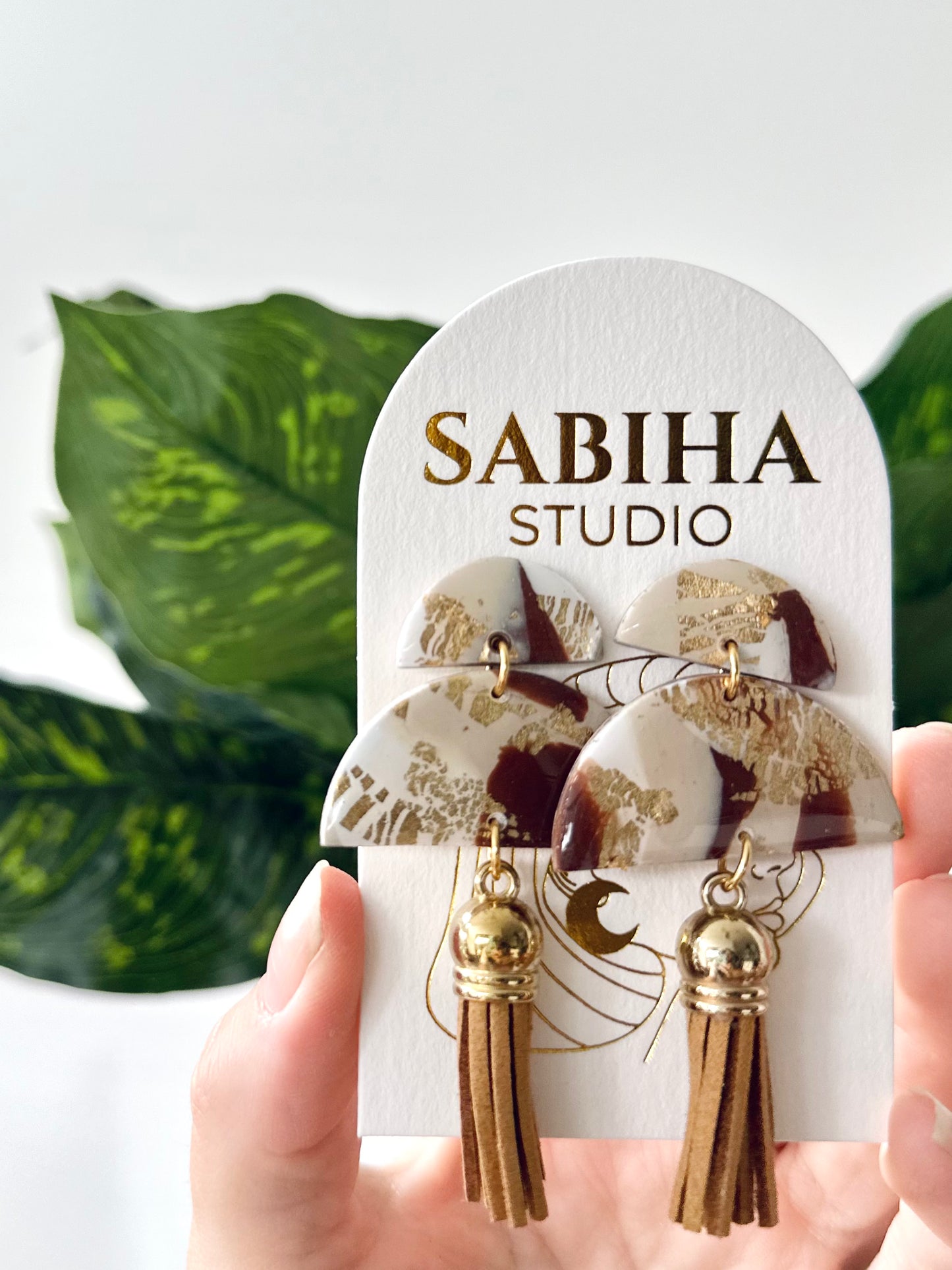 Cleopatra Earrings - Tan