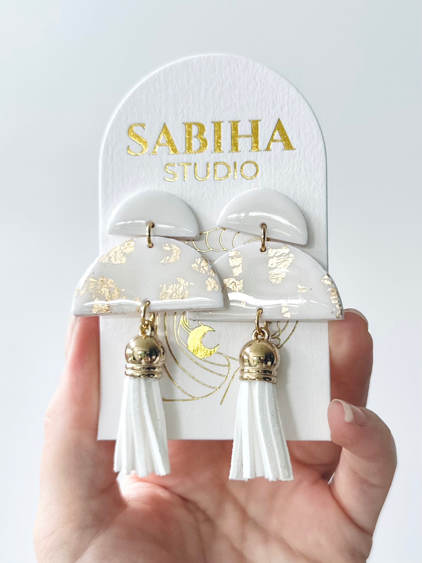 Cleopatra Earrings - White