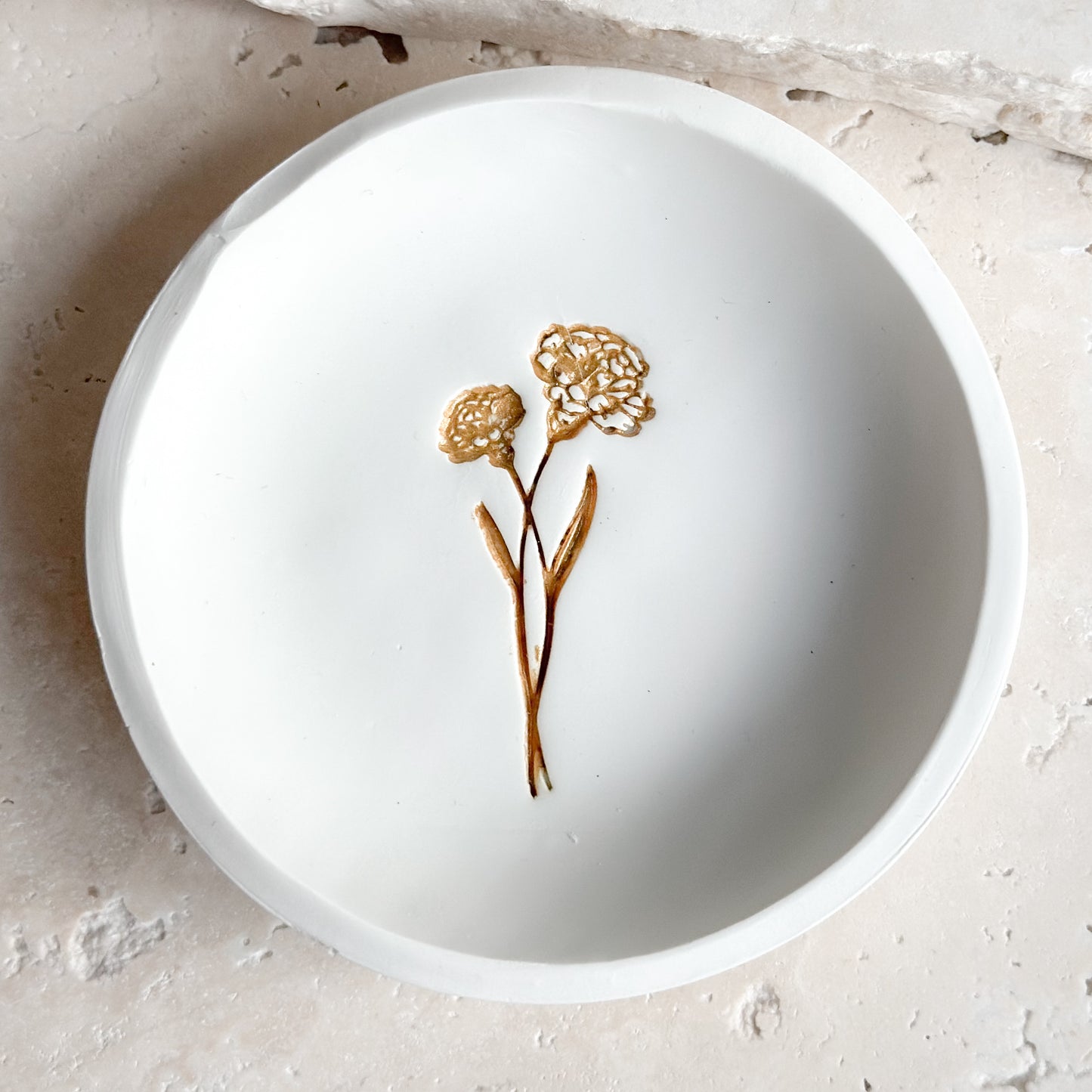 January - Carnation Birth Flower Trinket Tray