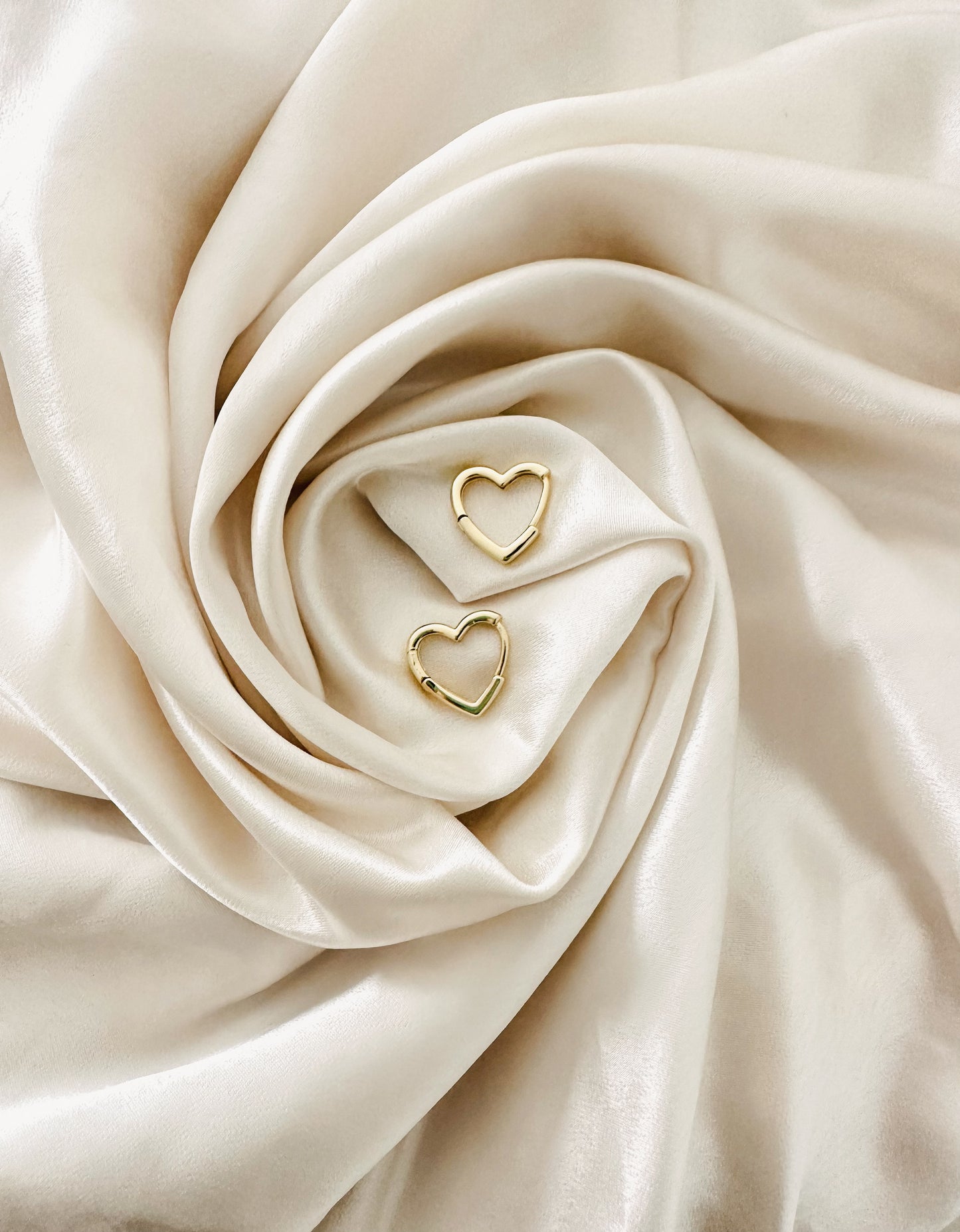 Elodie Heart Hoops | Gold Plated Heart Huggies