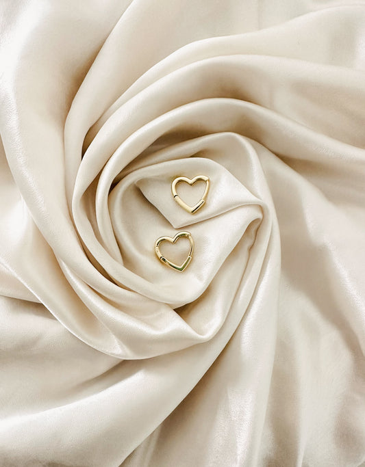 Elodie Heart Hoops | Gold Plated Heart Huggies