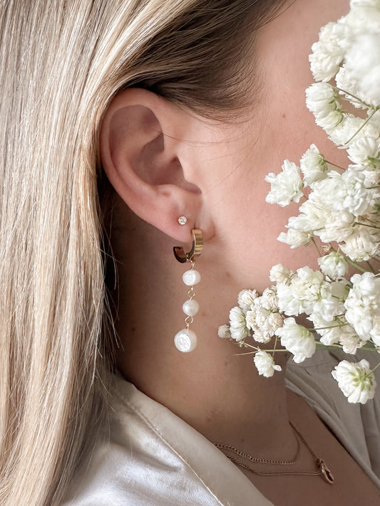 Calista Pearl Huggies - Trio of Freshwater Pearls