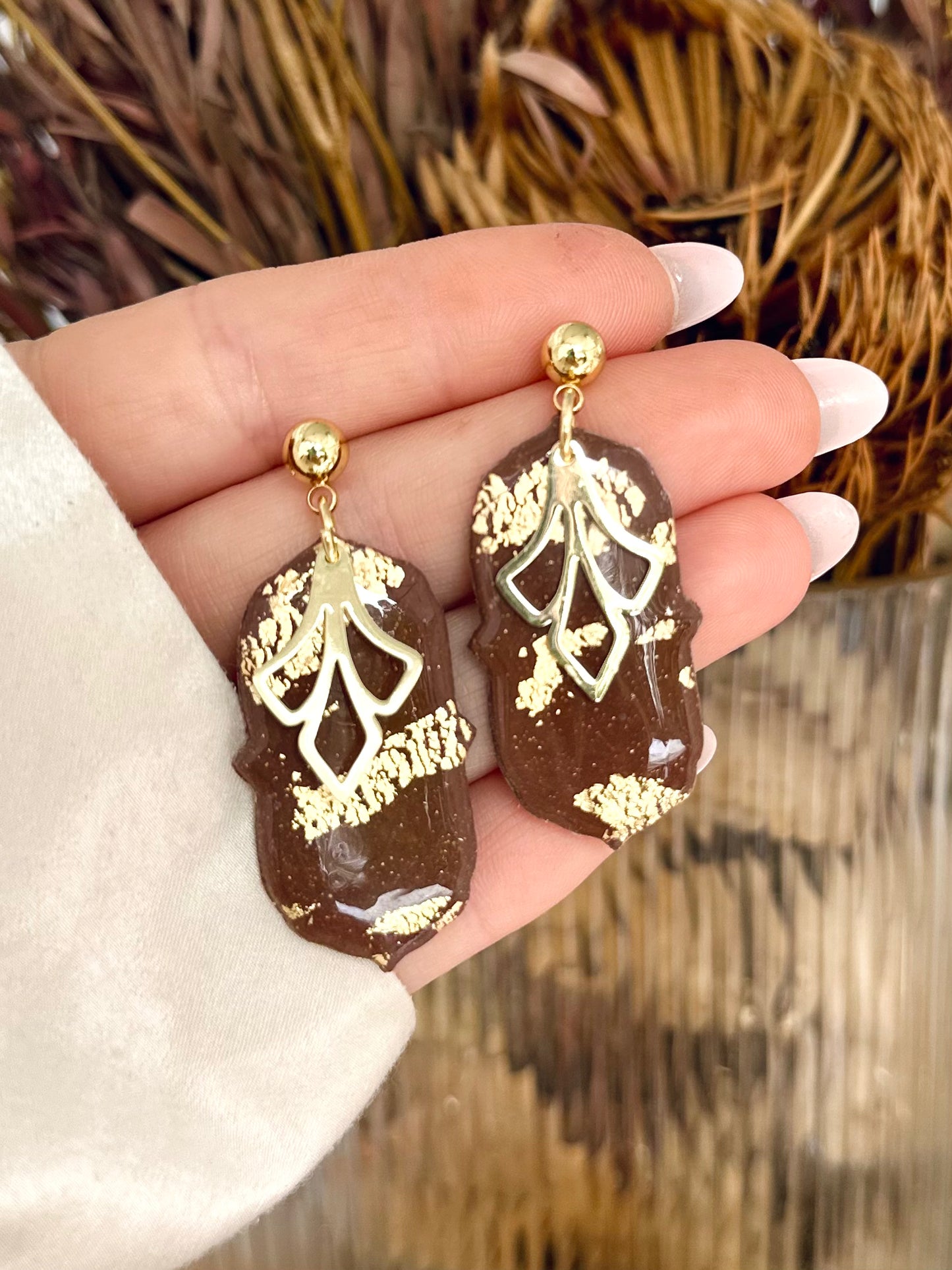 Jasmine Earrings - Brown