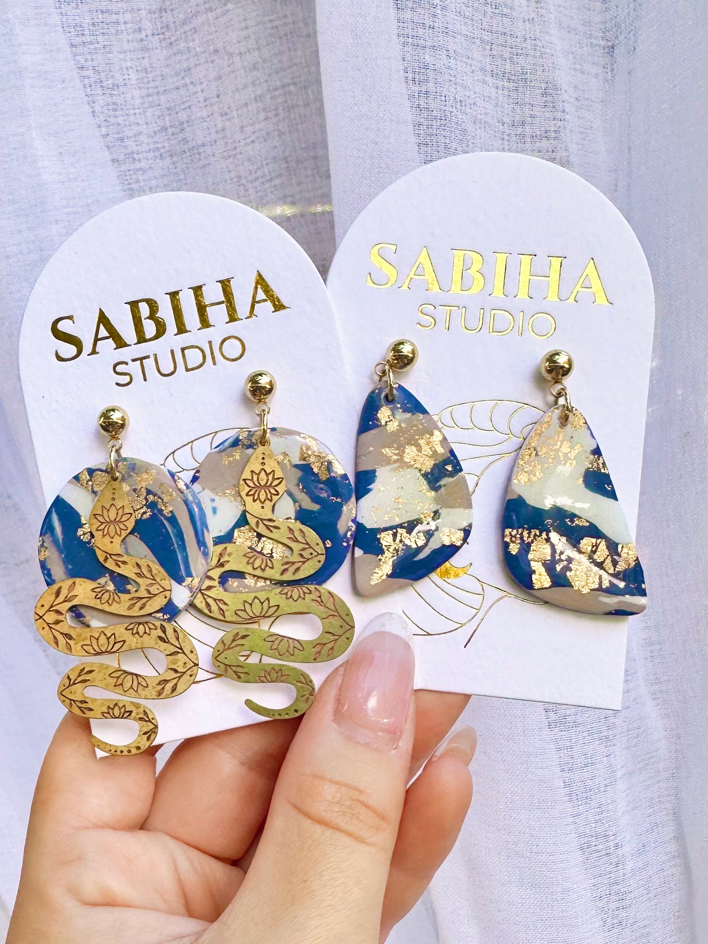 Hot and Unbothered Earrings - Navy