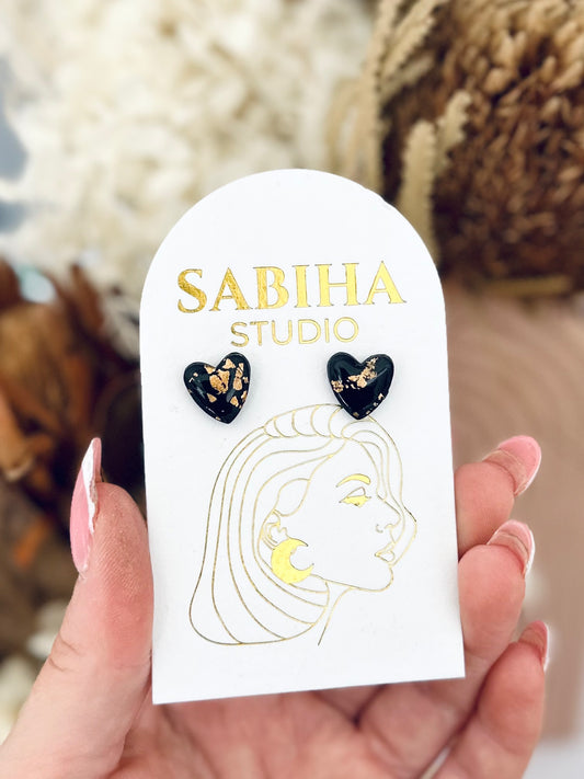 Sweetheart Studs - Black